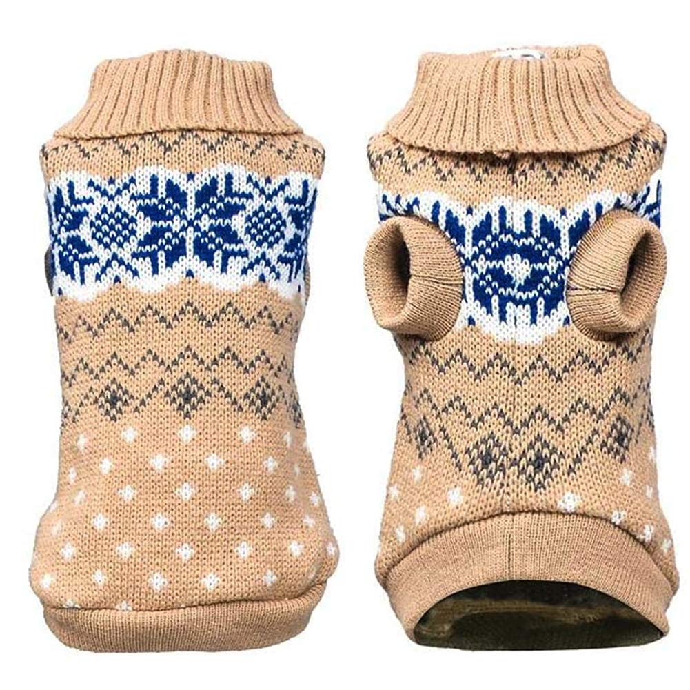 GOODGDN Cat Dog Pet Sweater, Winter Warm Jumper Sweater Knitwear Coat Apparel Clothes for Small Medium Dogs Cats, L