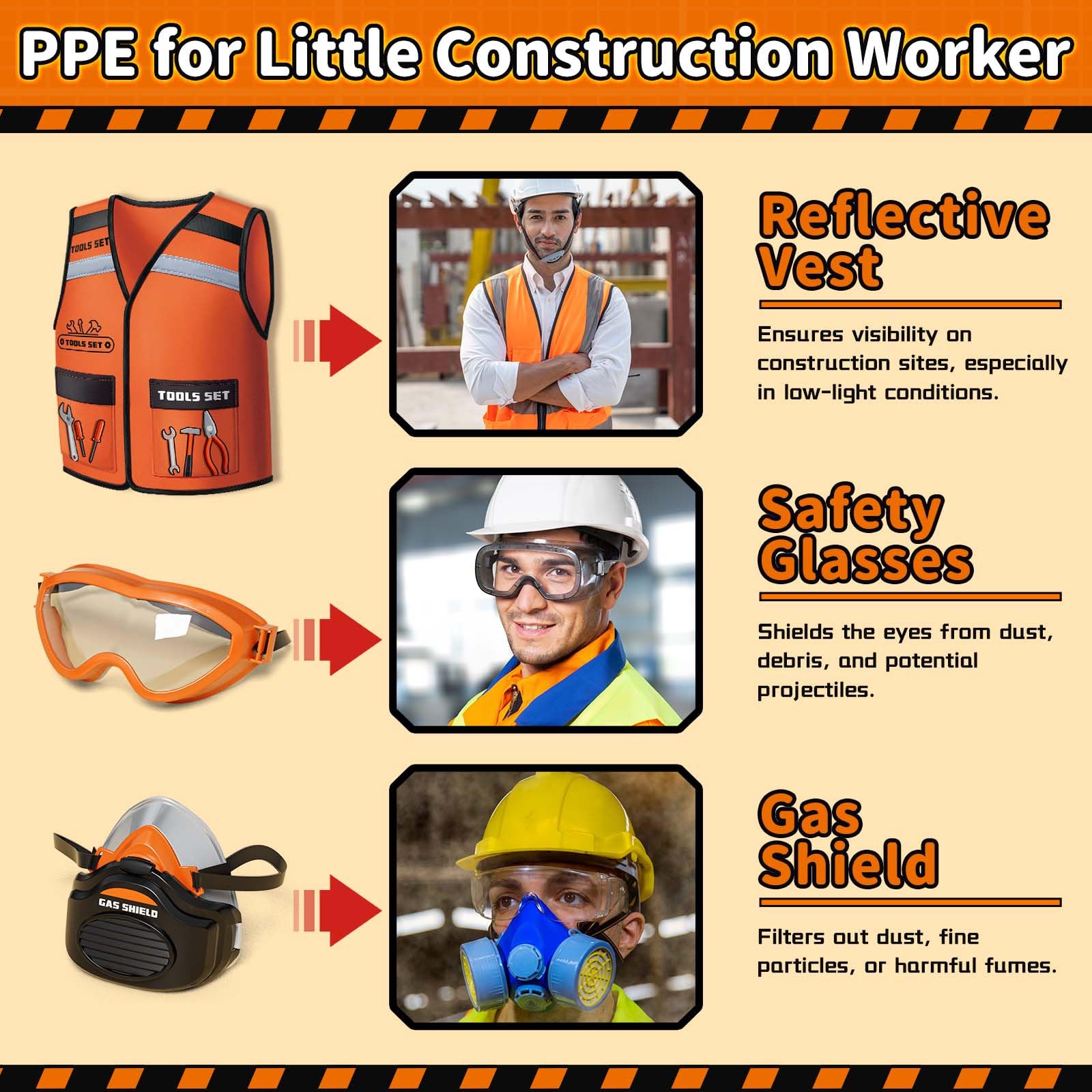 KidBloom Werkzeugkoffer Kinder Geschenk Junge 3 Jahre, Kinderspielzeug ab 3 Jahre mit Bohrmaschine und Bauarbeiter Kostüm Kinder, Spielzeug ab 3 4 5 Jahre Junge 6