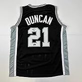 Facsimile Autographed Tim Duncan San Antonio Black Reprint Laser Auto Basketball Jersey Size Men's XL