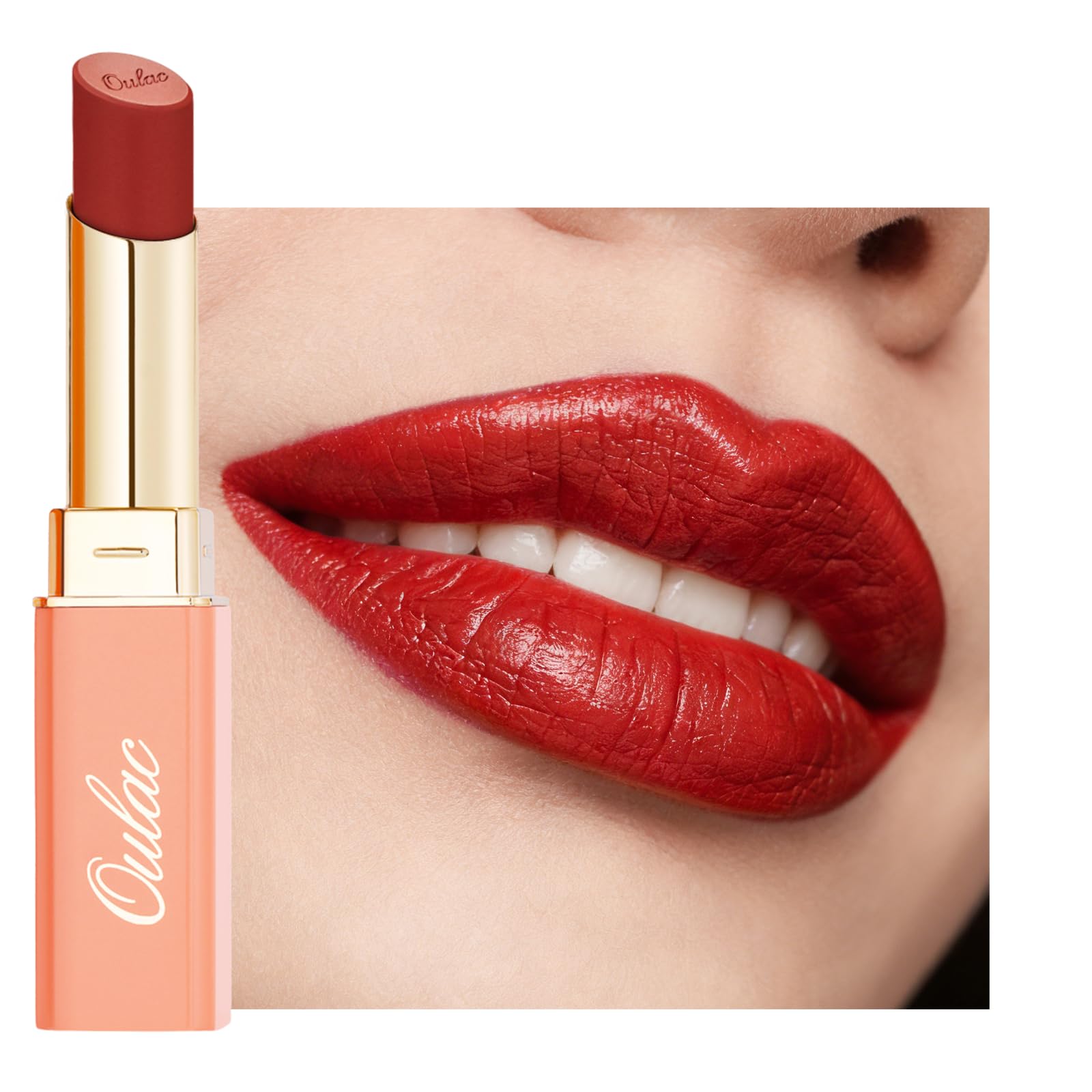 Oulac Satin Matte Red Lipstick - Long Lasting Lip Stick for Halloween, Full Coverage with Smooth Creamy Texture Lip Colour, Moisturizing & Weightless Formula Lip Makeup, Vegan, 4.3g, SG07 — image 1