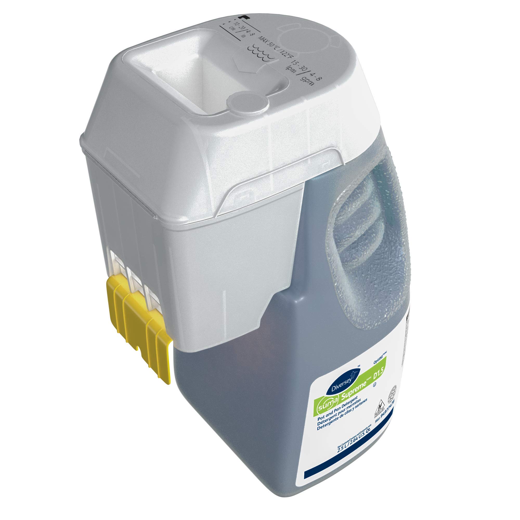 Diversey 94977476 SUMA Supreme D1.5 Pot and Pan Detergent, for Manual Warewashing Dish Wash with Floral Scent, Concentrate Optifill, 2.5-Liter