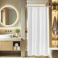 AooHome Fabric Shower Curtain, 36 Width x 72 Height Inch Stall Size Bathroom Curtain for Hotel, Waterproof, White