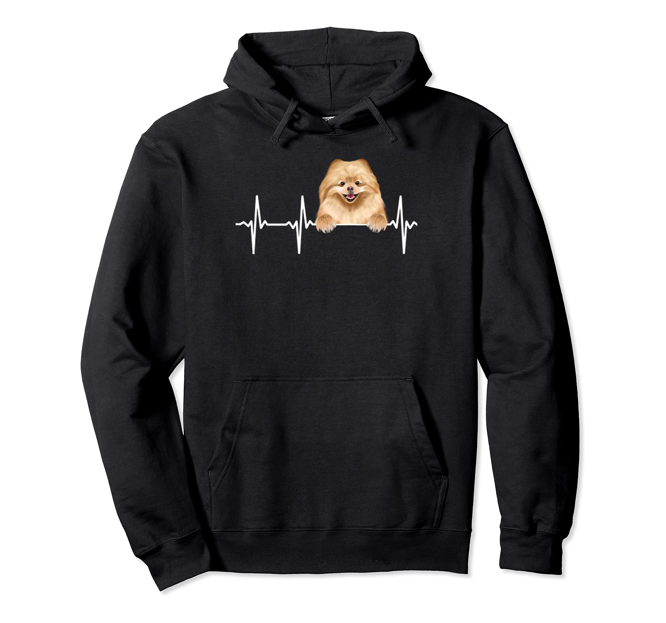 Funny Dog Heartbeat For Pomeranian Lovers Pullover Hoodie