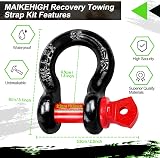 MAIKEHIGH Tow Rope 5M x 5cm 10 Ton Off-Road Recovery Straps Set view 4