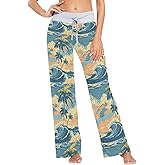 Oarencol Womens Pajama Pants Soft Sleepwear Drawstring Wide Leg Lounge Long Bottoms XS-XL