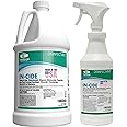 Theochem In-Cide Disinfectant Spray EPA Registered Hospital Grade Kills 99.9% of Germs MRSA, Norovirus, C Diff, Multi Surface Cleaner for Homes Clinics Fresh Scent 1 Gallon 128 oz & 32 oz Quart 2 Pack