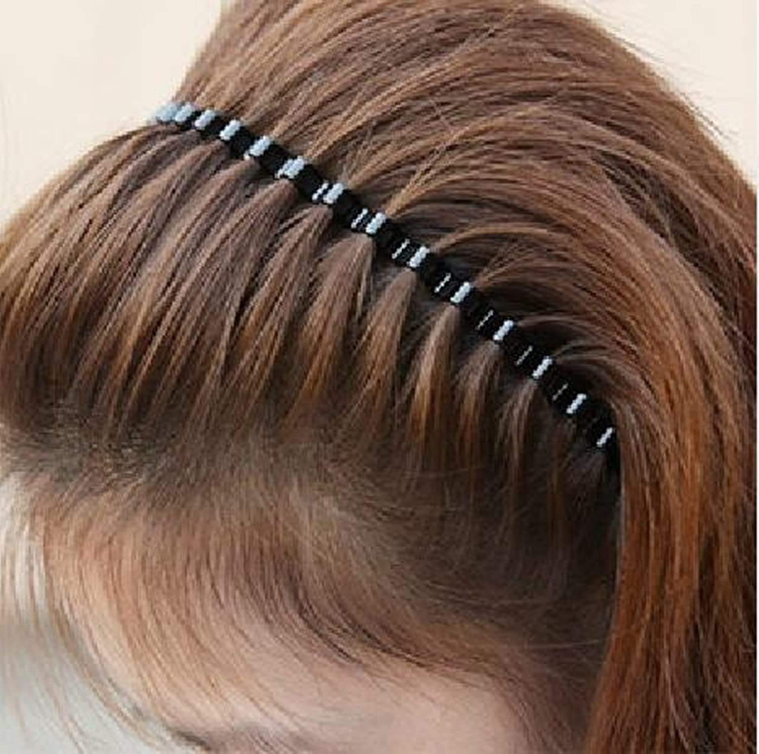 Careforyou 2pcs Beauty Unisex Black Spring Wave Metal Hoop Hard Hair Band Hairband Headband Head Piece Women Girl Men’s Head Band Accessory