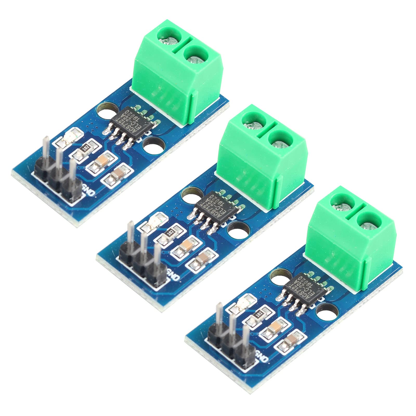 HALJIA 3PCS 20A Range Current Sensor Module ACS712 Module ACS712T Compatible with Arduino