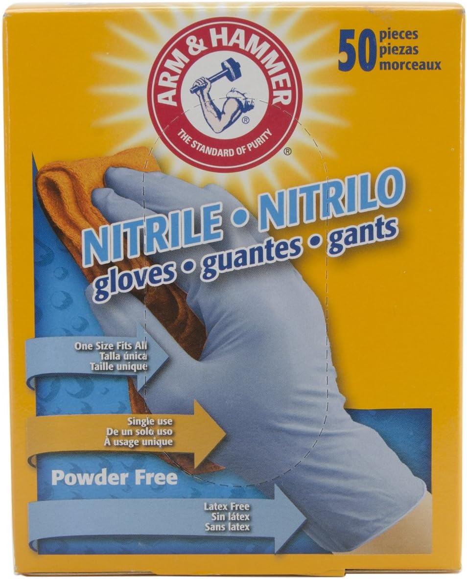 Karmin Industries Arm & Hammer Classic Disposable Nitrile Gloves 50/Pkg-Blue