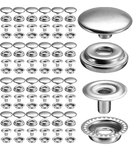 Mardatt 72-Piece Snap Button Clasps Set – 14mm & 18mm, Bronze Silver Gold Gunmetal – For DIY Sewing & Crafts