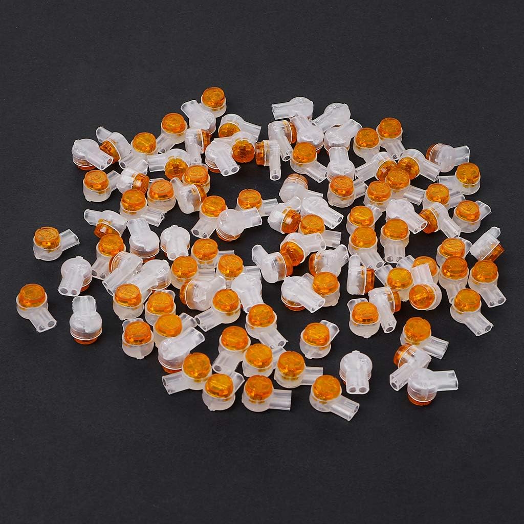 JUNESUN 100Pcs UY2 K2 Connector Grease Filling Butt Wire Line Terminal Connector