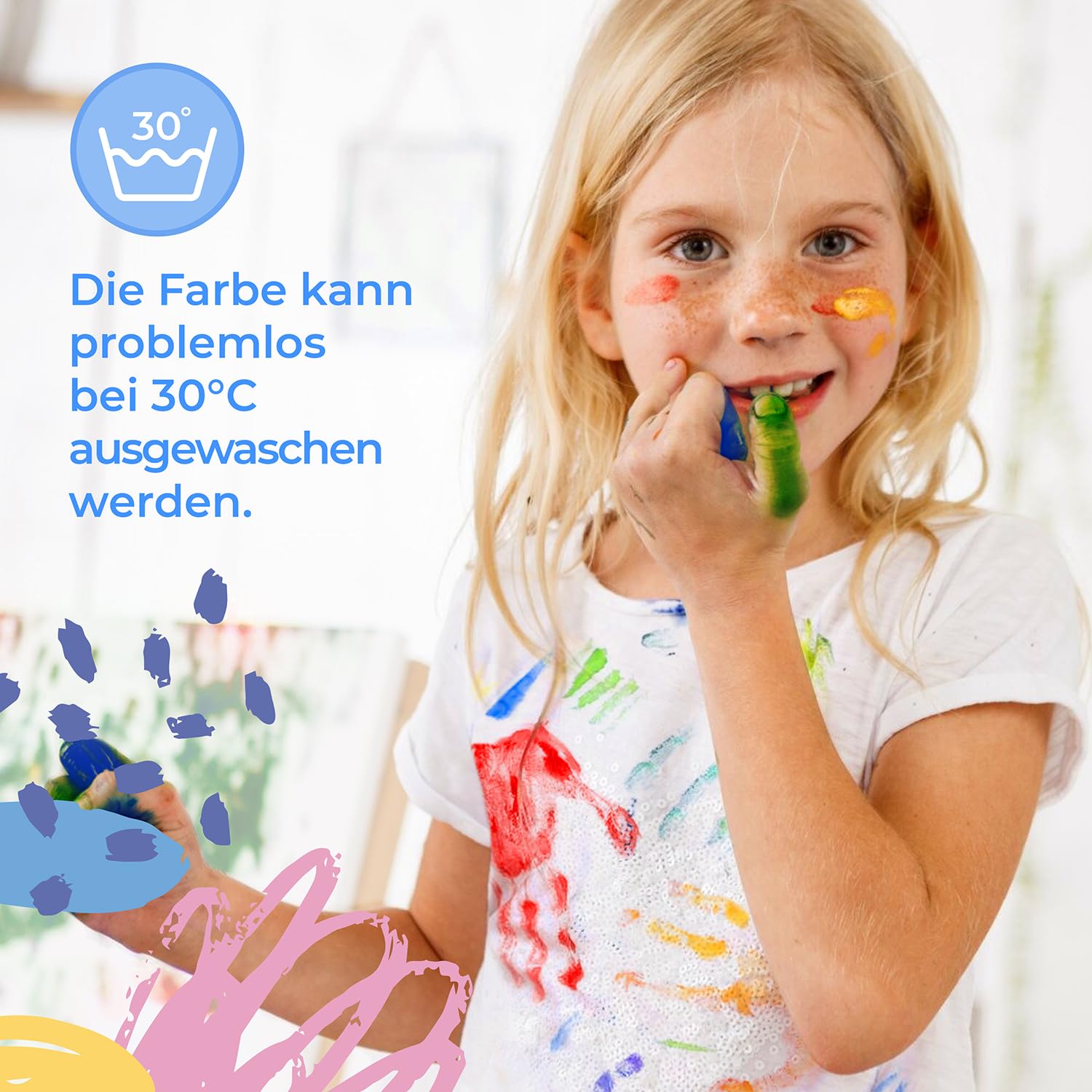 colozoo Baby Fingerfarben-Set - Waschbares Malset für Kleinkinder 8x100ml 4