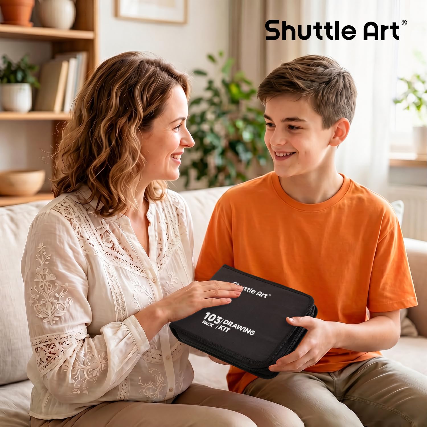 Shuttle Art 103 teiliges Zeichenset, Malset, Künstler Set, mit Buntstifte, Zeichenstifte, Aquarellstifte und Graphitstifte in einem Federmäppchen, für Kinder, Erwachsene zum Zeichnen geeignet 9