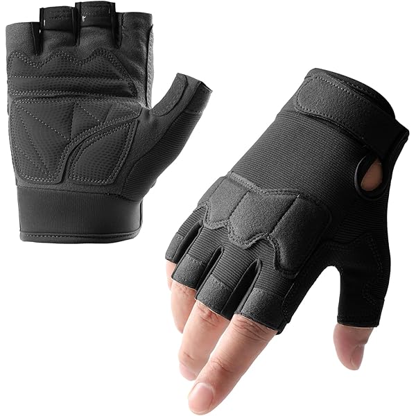 Amazon.com : Hawk Men's Fingerless Black Leather & Blue Spandex