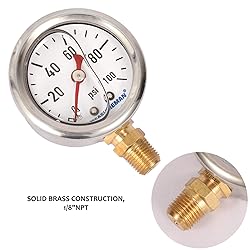 MEASUREMAN 1-1/2" Dial Size, 304 Stainless Steel