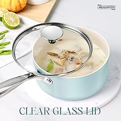MICHELANGELO 3 Quart Saucepan with Lid - Non Toxic