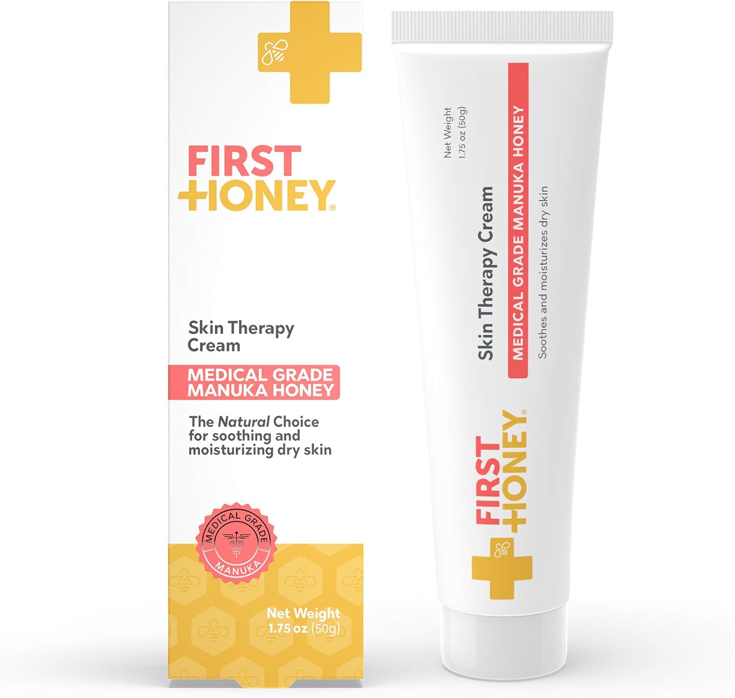 First Honey® Manuka Honey Cream for Dry & Itchy Skin | Fast Relief for Eczema, Rosacea, Psoriasis, & Dermatitis | Natural & No Fillers | Safe for Babies & Toddlers | 1.75 oz: Health & Personal Care