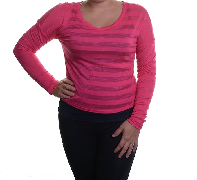 Amazon.com: One Clothing Juniors Shadow Stripe Long Sleeve Crop Top-Raspberry-L: Clothing
