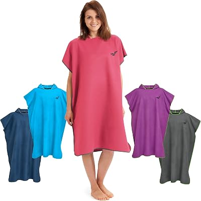 Fit-Flip Changing Robe Microfibre Swim Poncho Coral Gray L