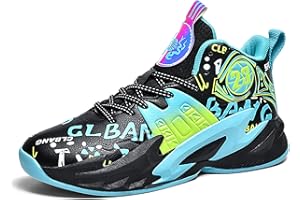 Huogra Boys Basketball Shoes Breathable Indoor Athletic Shoes Youth Outdoor Fashion Sneakers Comfortable Basketball Shoes for