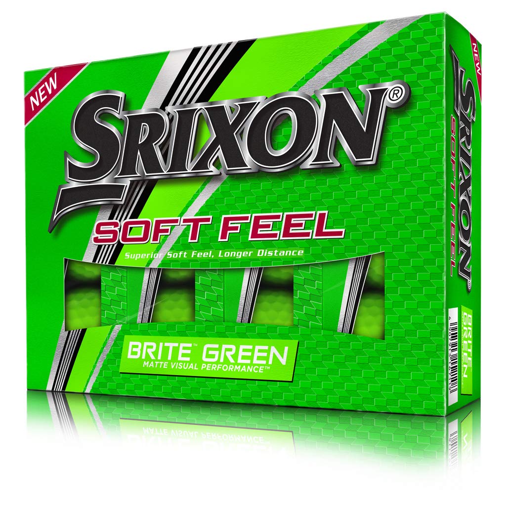 Srixon Soft Feel Brite Matte Color Golf Balls, Matte Green (One Dozen)