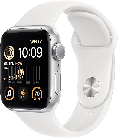 Apple Watch SE 2nd Gen GPS 40mm Silver Aluminum White Sport Band