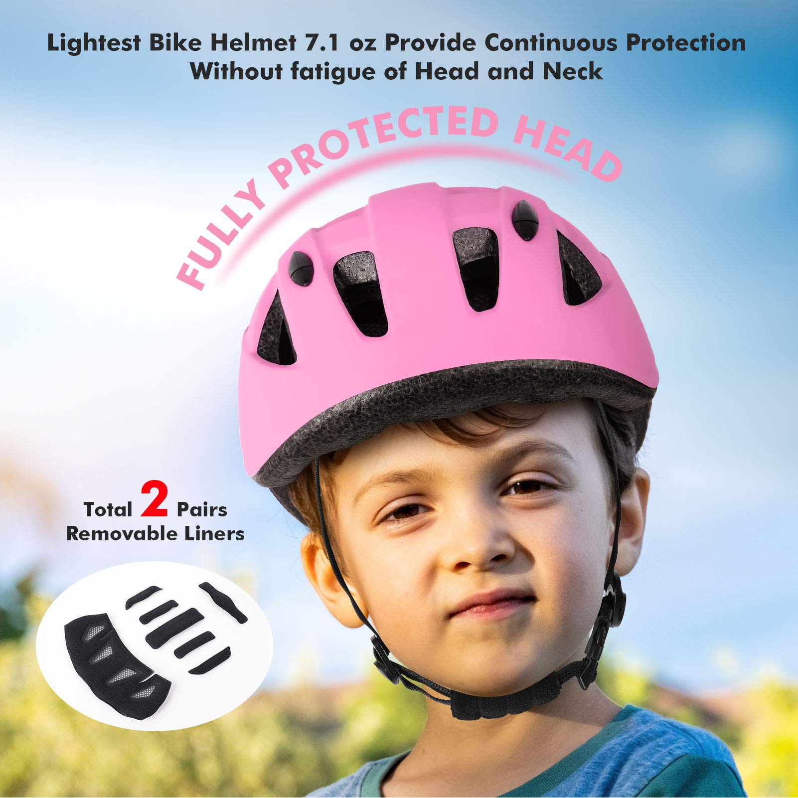 DaCool Kids Bike Helmet for 5~16 Ages Girls Boys Lightweight Toddler Youth Adjustable Cycling Skateboard Girl Helmet Safety Sport Helmet for Bicycle Skating Roller Scooter Outdoor Sports
