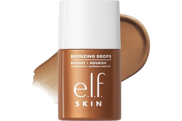 e.l.f. SKIN Bronzing Drops, Liquid Face Tinted Serum with Vitamin E & Sunflower Oil, Shimmer Finish, Vegan & Cruelty-Free, Pu