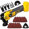 Cordless Oscillating Saw for De-walt 20V Max Battery Anti-vibration Oscillating Multitool with Blades,6-Speed,4° Oscillation Angle for Cutting/Grinding/Sanding(Tool Only)