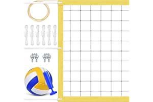 INSMART Professional Volleyball Net Outdoor Heavy Duty, Lengthened Aircraft Wire Rope, Upgraded Weather Resistance for Indoor Outdoor Backyard Pool Beach Yard Park 32x3FT (Includes 8.5-Inch PU Volleyball)