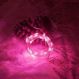 Dalugo Pink Fairy Lights 50 LED Battery Powered for Bedroom Party Christmas view 2