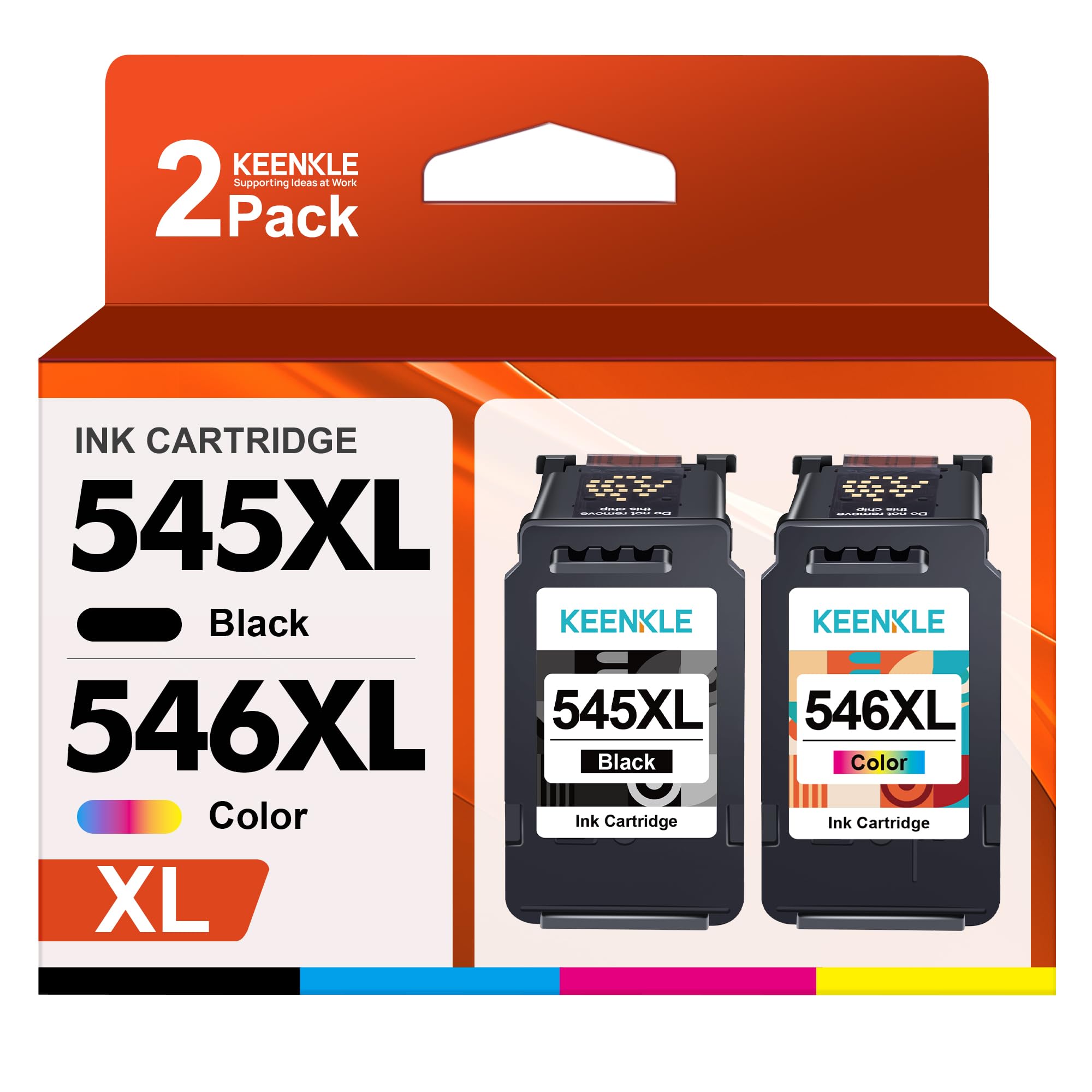 PG-545XL+CL-546XL Ink Cartridges, Black Tri-Colour, 2 Combo Pack Replacement for Canon 545 546 XL for Pixma MG3050 MG2500 MG2550S TS3150 MG2555S TR4550 TR4551 TS3151 TS5151 TS3355 MG2950 MX490