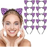 LIONSOUL Cheetah Ears Headband for Women Leopard Cheetah Print Birthday Party Decorations Supplies