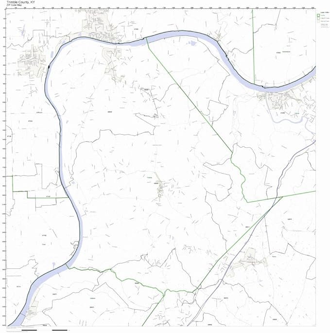 Trimble County, Kentucky KY ZIP Code Map Not Laminated