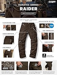 CQR Men's Tactical Pants, Water Resistant Ripstop