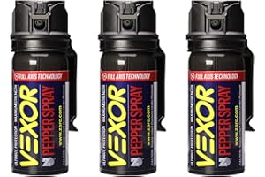 ZARC Vexor Pepper Spray Full Axis with Belt Clip for Self Defense — Maximum Police Strength, 20-Foot Range, Full Axis (360°) Capability, Flip Top Safety for Quick and Accurate Aim, Protection