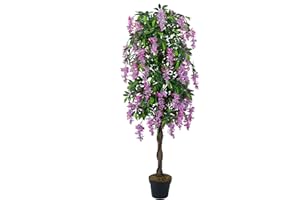 AILANDA 6FT Fake Wisteria Tree Artificial Tree Tall Plant Indoor, Large Faux Tree 73'' Fake Potted Silk Tree with Planter for Farmhouse Home Floor Living Room Porch Doorway Decor
