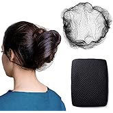 ZefeqCo 100Pcs Hair Net Black 24" Invisible Hair Nets for Women and Men - Perfect for Hair Bun, Sleeping, & Kitchen Food Serv