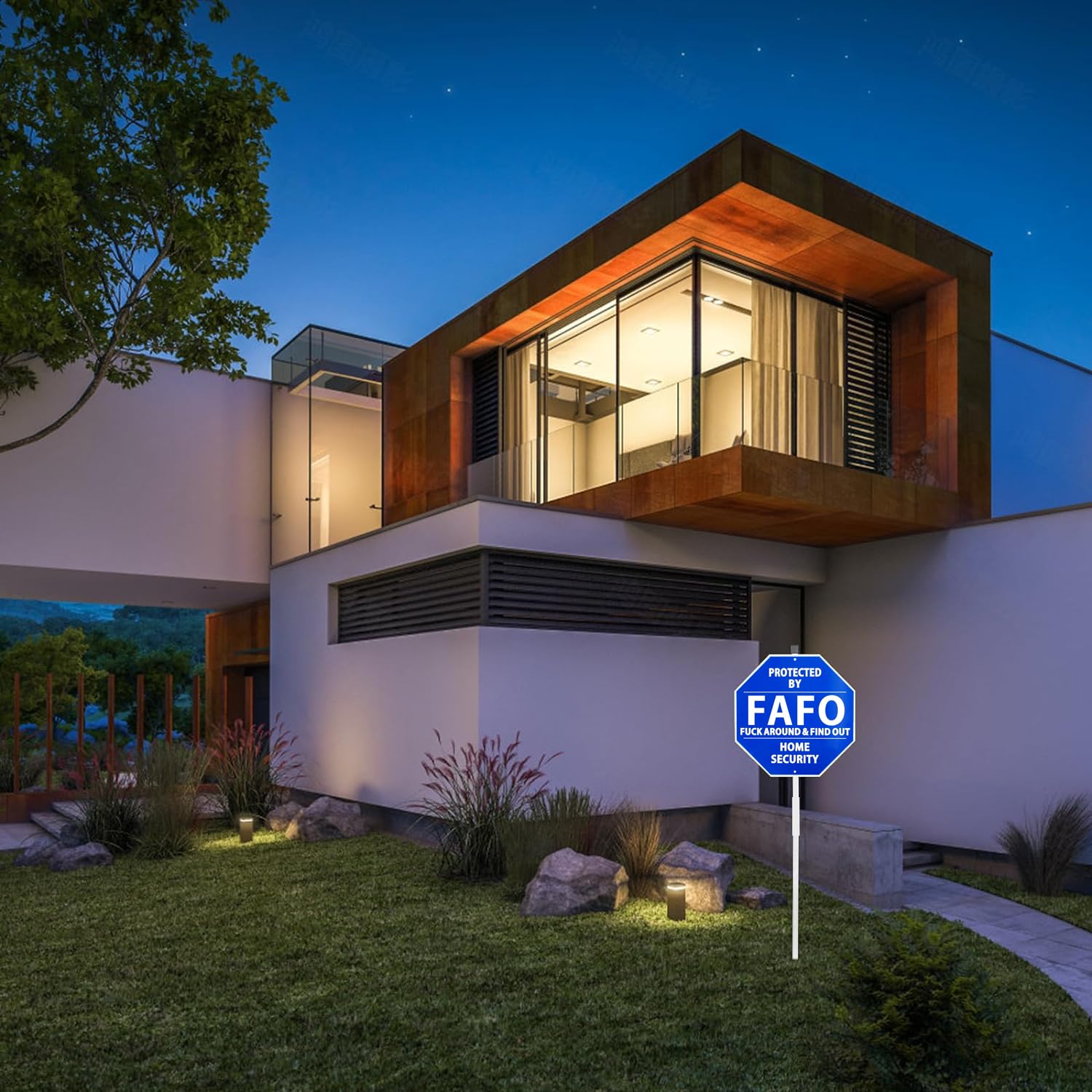 Fuck Around and Find Out Yard Sign -100% Aluminum Protected By Fafo Funny Warning Sign UV Protected With Ground Stake 28