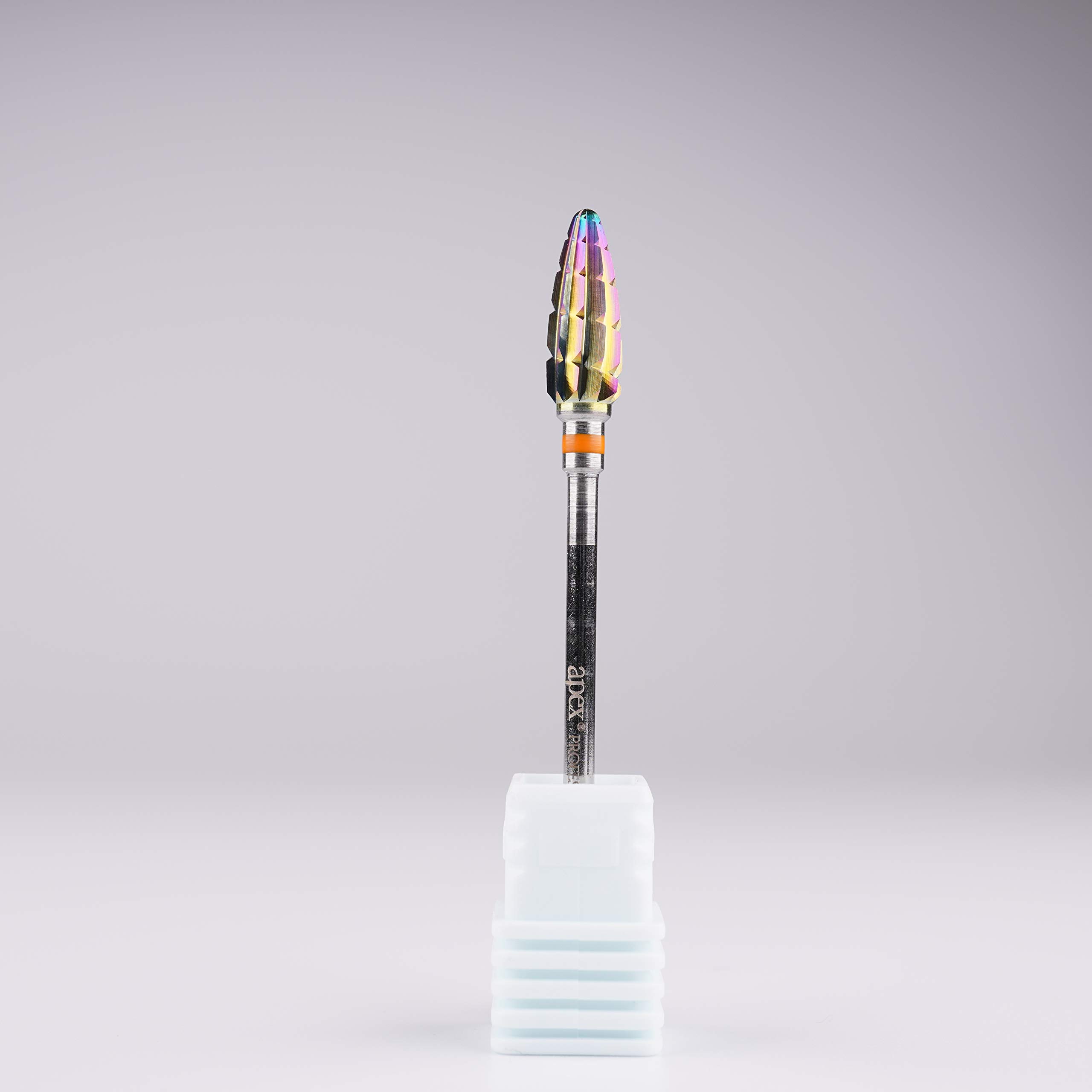 New* Apex® Professional Tungsten Carbide Electric Nail Drill Bit 3/32 inch, 2.35mm Shank for Gels, Acrylics, Nail Art, Manicure, Pedicure, Salon Professional Nails (Rainbow, Large Cone) (2X Coarse)