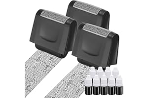 PATIKIL Identity Theft Protection Roller Stamp, 3Pcs 0.7" Confidential Roller Stamp Privacy ID Police Stamp Roller for Securi