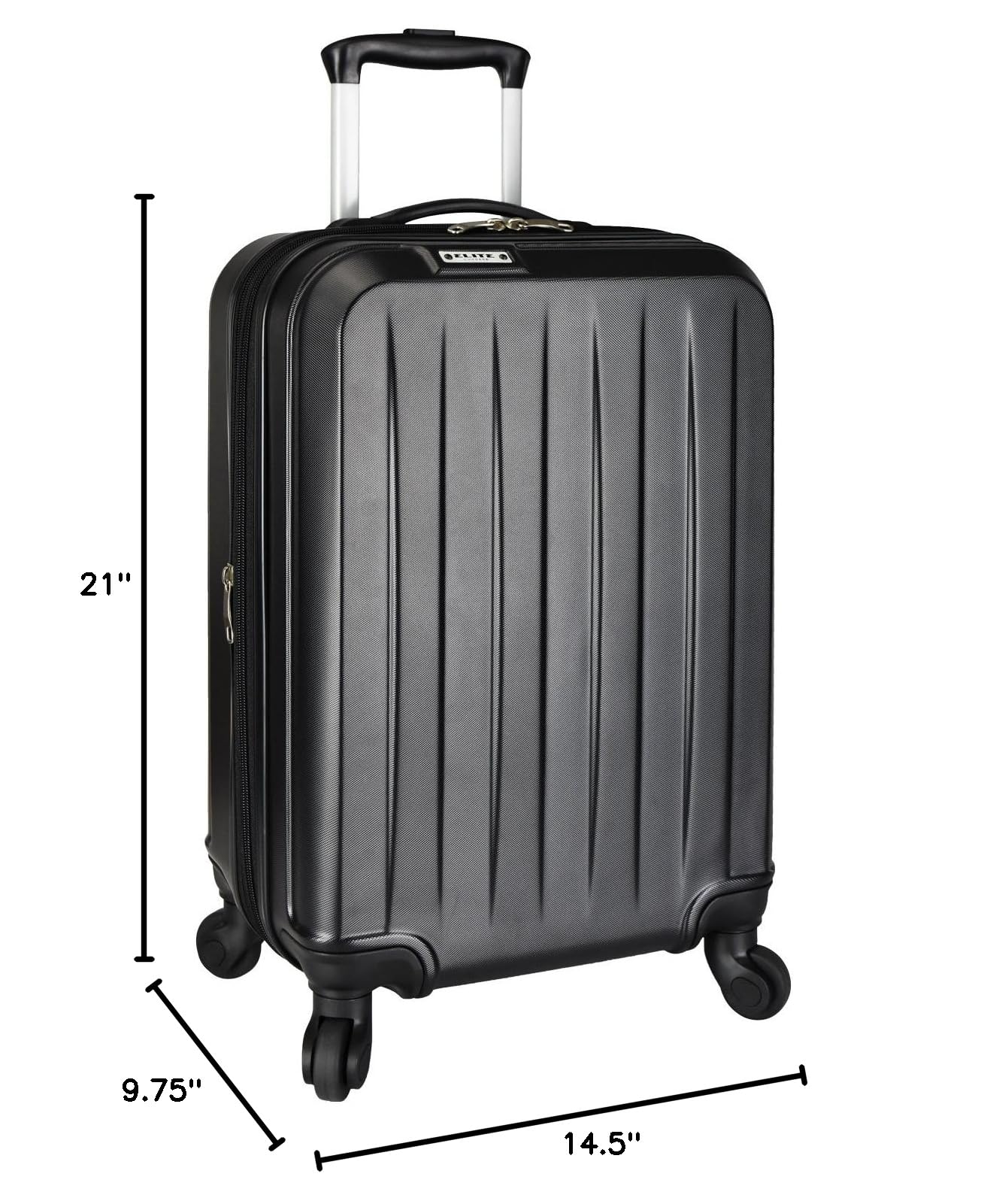 Elite Luggage Expandable Hardside Spinner Luggage, Black, 21