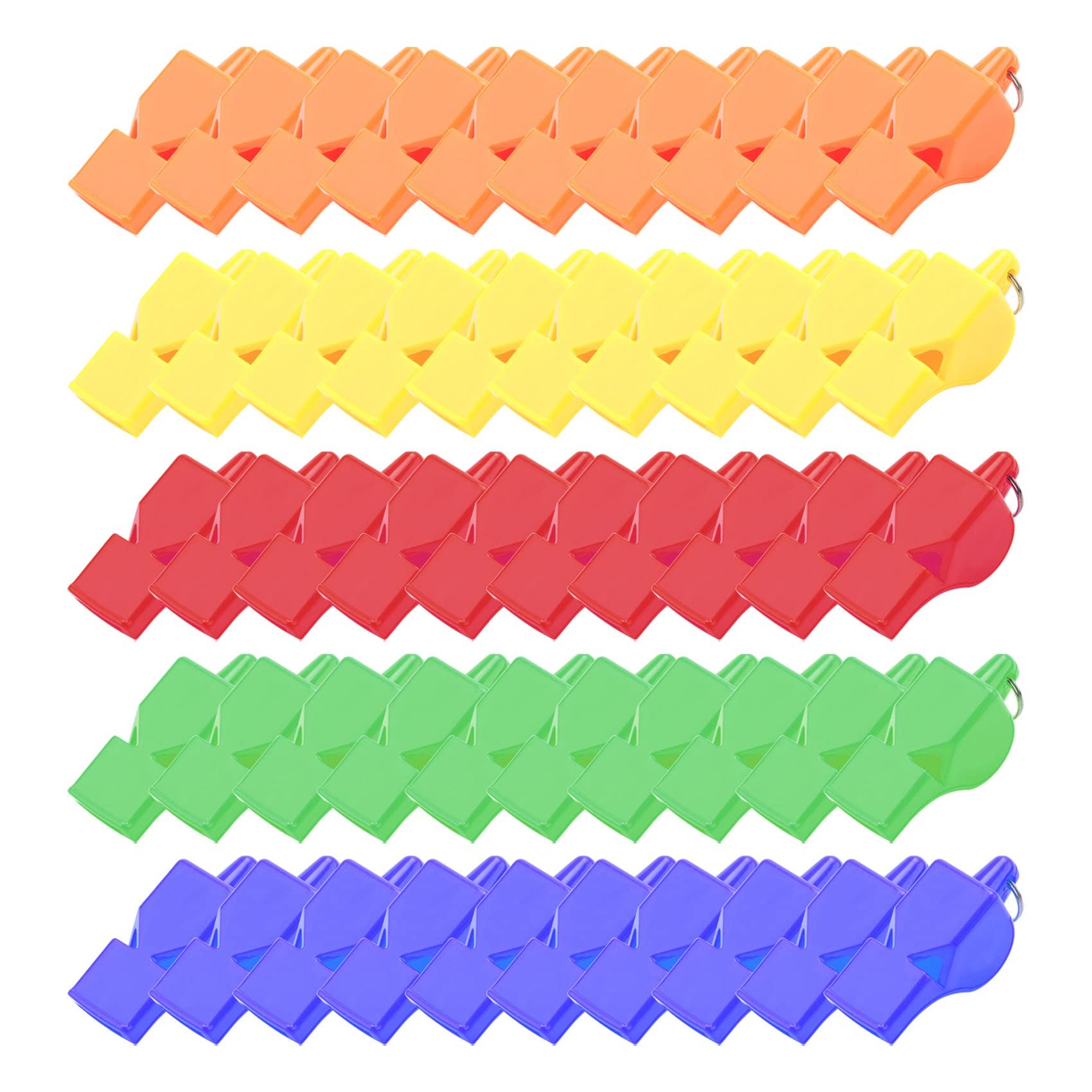 Yuemsh 50 Pcs Non-Nuclear Professional Referee Whistle Fox Whistle Plastic Life-Saving Whistle Special for Game