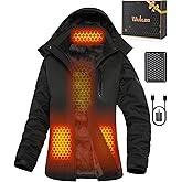 Wulcea Graphene Heated Jacket for Women Fur Lined with Large Capacity Battery Pack