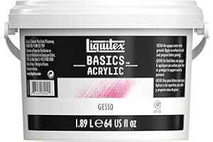 Liquitex BASICS Gesso Surface Prep Medium, 1.89L (64-oz) Tub, White