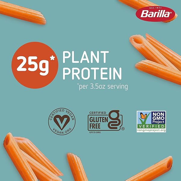 BARILLA RED LENTIL PENNE PASTA, 8.8 OZ – VEGAN, GLUTEN FREE, NON GMO & KOSHER – MADE WITH PLANT BASED PROTEIN