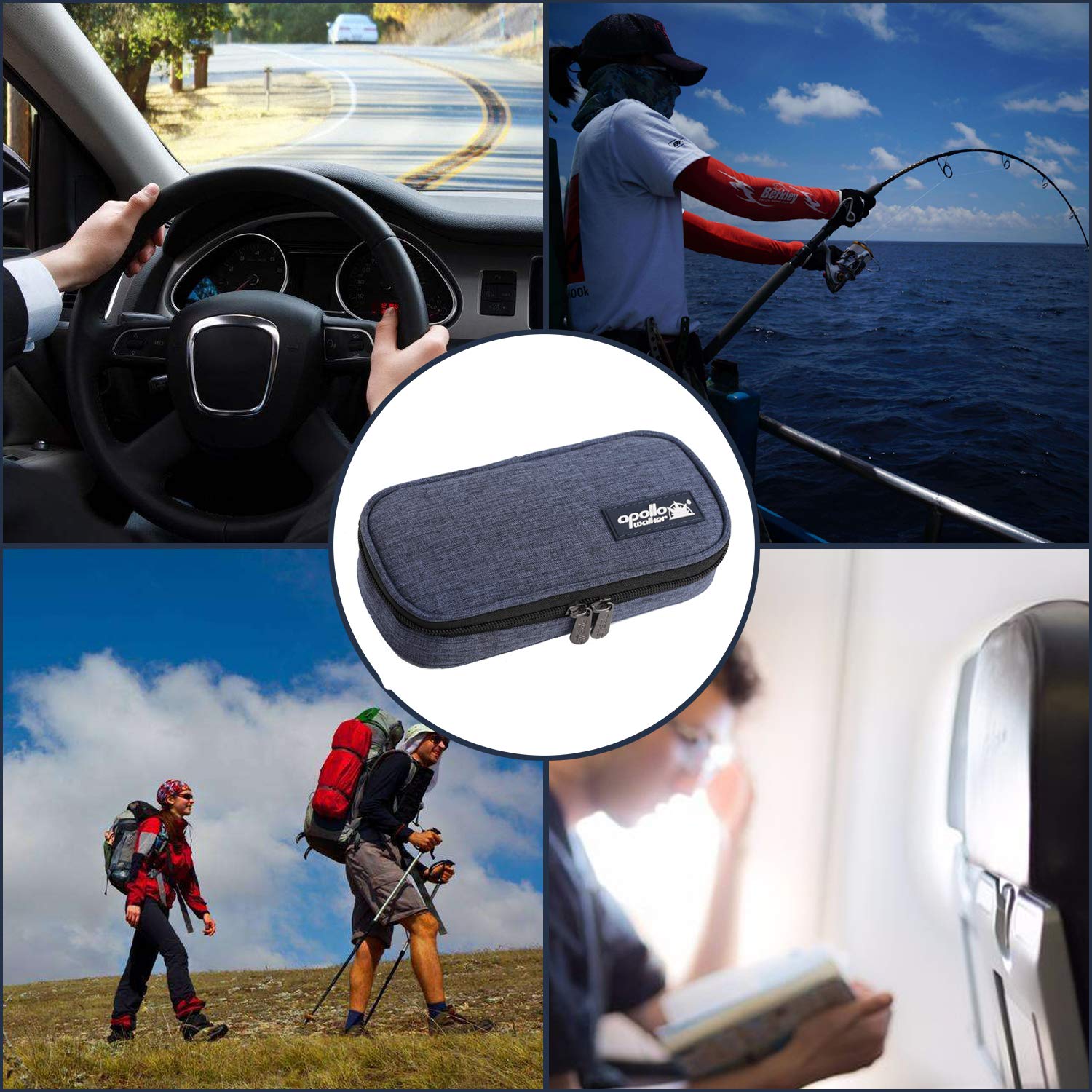 apollo walker Insulin Cooler Travel Case Diabetic Medication Cooler with Ice Packs and Insulation Liner