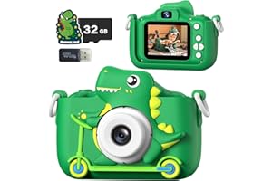 Teslahero Kids Camera Toys,Children Digital Video Camera Gift for Girls Boys 3-12 Age Kids,Chritmas Birthday Festival Present for 3 4 5 6 7 8 9 10 11 12 Year Old Toddler Child (Green)