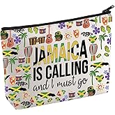 KUIYAI Jamaica Vacation Makeup Bag for Lovers - Cosmetic Travel Gift for Girls Trip - Souvenir for Travelers (JamaicaMakeup)