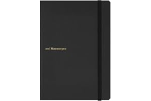 Maruman Mnemosyne Dot Grid Journal- A5, 8.5" x 6.02", 120 Sheets / 240 Pages, 5mm Doted Notebook, Book-bound With Premium Black Hardcover, Includes Bookmark & Elastic Closure, Made in Japan